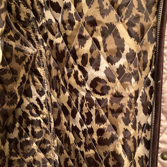 Charter Club Woman Size 1X Gold Quilted Jacket with Leopard Print Lining - Picture 4 of 10